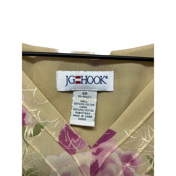 Vintage Romantic Fully Lined JG Hook Sleeveless Floral Midi Dress 90s Y2K Sz 6P - Picture 9 of 12